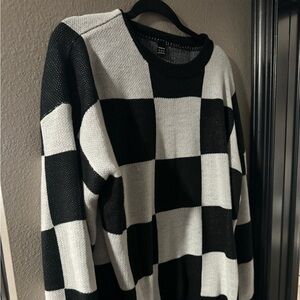 Black and White Checkered Sweater